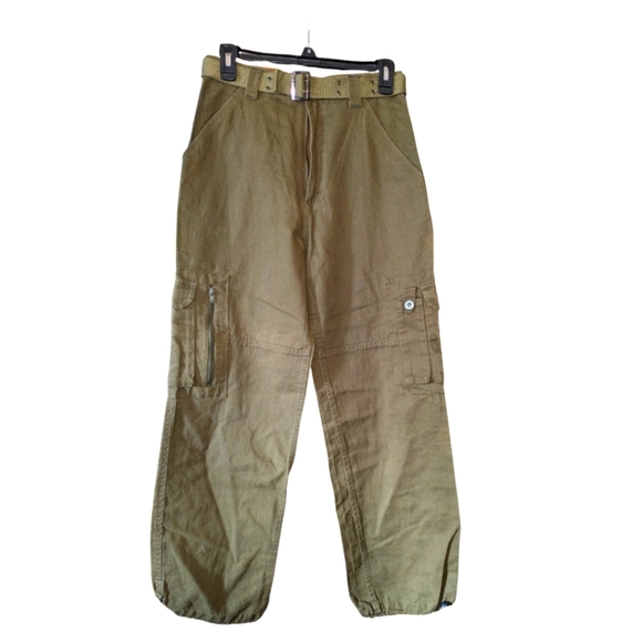 Urban Extreme Other - Urban Extreme Vintage Boys Olive Green Cargo Pants – Y2K Belted Utility